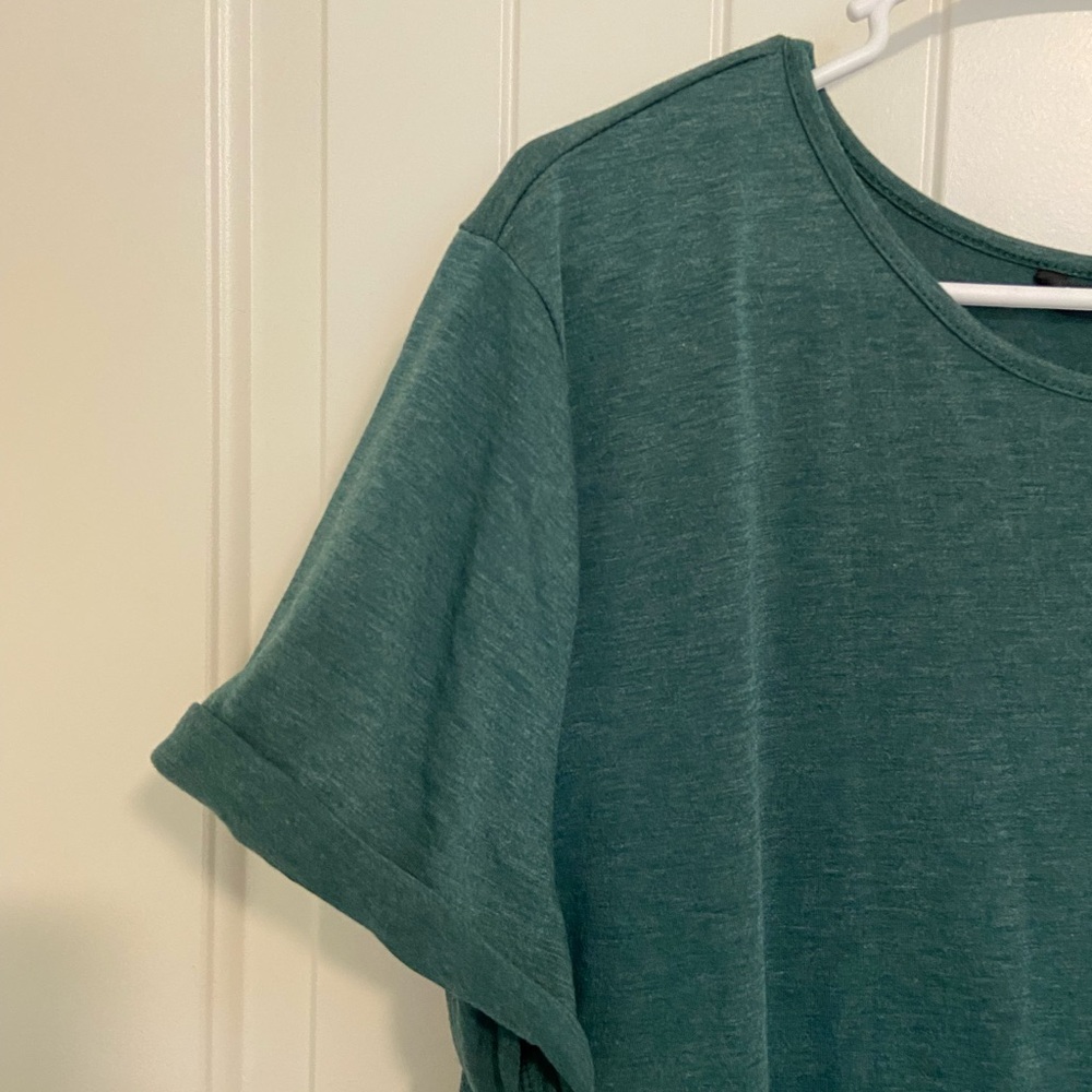 NWOT SHEIN‎ women’s dark green curve loose relaxed casual tshirt dress 2XL - Picture 2 of 6